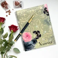 Custom Vintage Chic Damask Butterflies Flowers  Planner