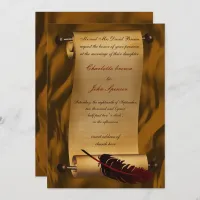 medieval scroll vintage invitation