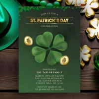 Green Clover St. Patrick's Day Celebration Party Invitation