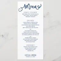 Modern Wedding Menus | Typography (Navy Blue)