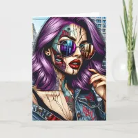 Grunge Art | Fractured Woman Abstract Blank Card