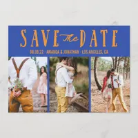 Blue and Orange Wedding Save the Date photo