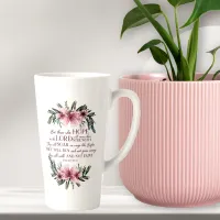 Christian Bible Verse Isaiah 40 Pink Floral Latte Mug