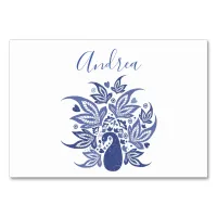 Elegant Blue Peacock Bohemian Style Table Number