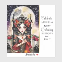 Enchanting Goth Fairy Christmas Sticker