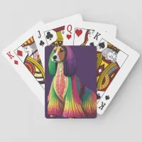 Colorful Afghan Hound Poker Cards