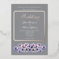 Romantic and Poetic Pastel Lilac Watercolor Foil Invitation