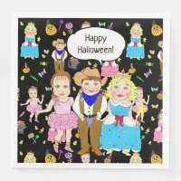 Happy Halloween Children in Halloween Costumes Paper Dinner Napkins