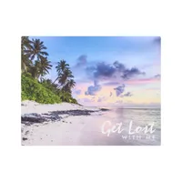 Tropical Island Beach Sunset Photography Metal Print