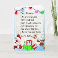 Add your Child's Name to this "Dear Santa" Card