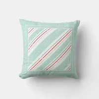 Christmas Diagonal Stripes Mint ID440 Throw Pillow