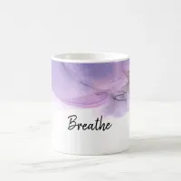 *~*  Breathe Abstract Watercolor Lavender Magenta Coffee Mug