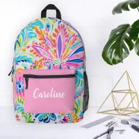 Bright Preppy Paisley Personalized Name Printed Backpack