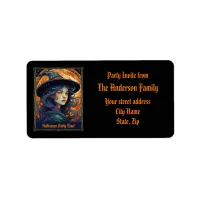 Halloween Witch Party Address Label