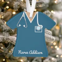 Personalized Navy Nurse Scrubs Ornament