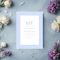 Trendy Silver, Icy Blue and Lilac Wedding Invitation