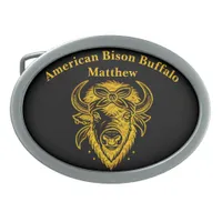 Bison With Bandana in Graphic Style Artwork Belt Buckle