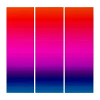 Spectrum of Colors, Red, Purple, Blue Triptych Art