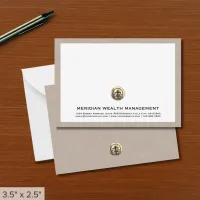 Elegant Gold Emblem Business Note Card