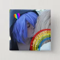 June is LGBT Pride Month Photo Button