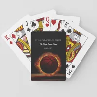 Orange black basketball player bachelor party poker cards