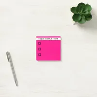 Hot Pink Priorities Customizable Checklist  Post-it Notes