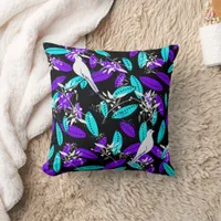 Abstract botanical dove throw pillow