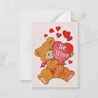 Be Mine Teddy Bear Valentine Mini Kids Cards