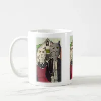 Americat Gothic Cute Classic Cat Character Art Coffee Mug