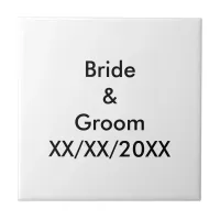 Personalized Bride and Groom with Date Ceramic Tile