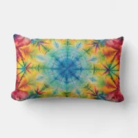 Tie Dye Spiral in Aqua Lumbar Pillow