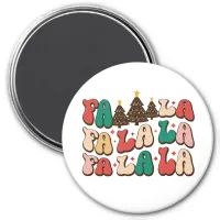 Fa la la la Retro Groovy Christmas Holidays Magnet