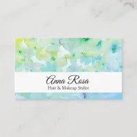 *~* Chic Popular Floral Turquoise Green Beauty Business Card