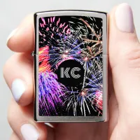 Fireworks Display Patriotic Holiday Monogram Zippo Lighter