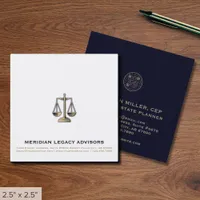 Minimal Simple Lawyer QR Code  Square Business Card