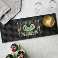 Peaceful Green Frog Bar Mat