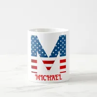 4th Of July Monogram Personalized Coffee Mug