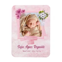 Pink Shabby Style Baby Magnet