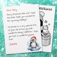 Cute Personalized Letter from Santa Coloring Page