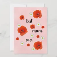 Best mum - mothers day holiday card