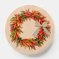 Southwest Chile Ristra Wreath on Adobe Wall PopSocket