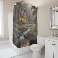 Woodland Haven: A Tranquil Retreat in the woods Shower Curtain