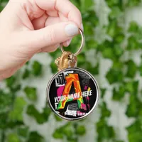 Customizable Graffiti Style Letter "A" Graphic Keychain