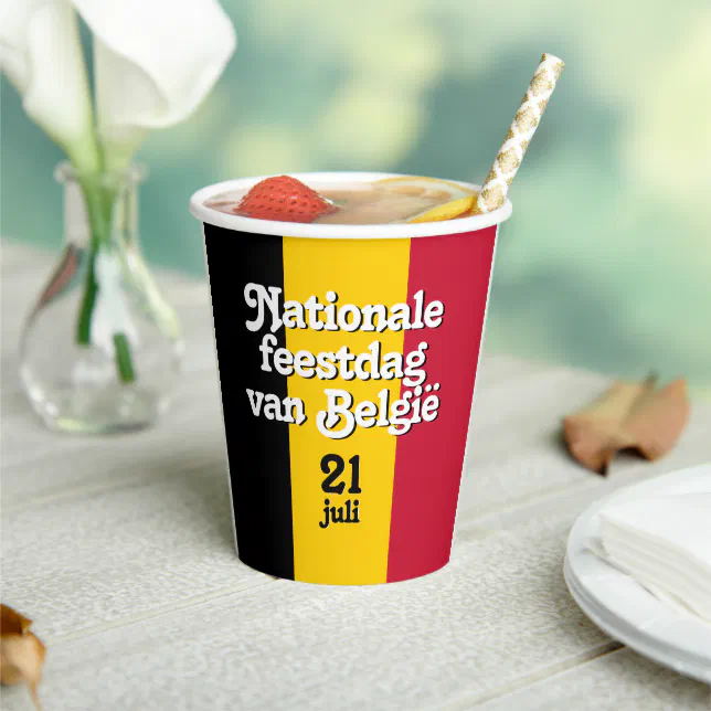 Dutch Nationale feestdag van België Belgian Flag Paper Cups