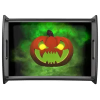 Spooky Evil HalloweenPumpkin Serving Tray