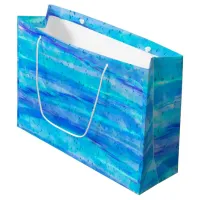 Digital Art Blue and Purple Waves Abstract Large Gift Bag
