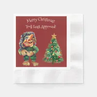 Cheeky Christmas Troll and Tree Delight  Napkins