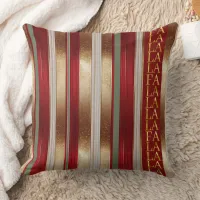 Red Christmas Fa La La Pattern#27 ID1009 Throw Pillow