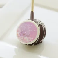 Personalized Pink & White Floral Baby Shower Cake Pops