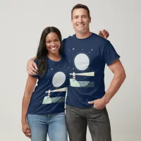 Lighthouse with moon and stars T-Shirt